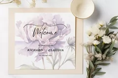 Purple Flowers Clipart Watercolor Purple Peonies Clipart Product Image 5