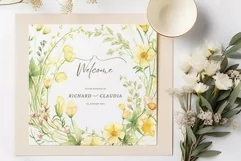 Wild Floral Clipart, Yellow Meadow flowers Floral Borders Product Image 4