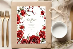 Red Wild Roses Clipart Watercolor Roses PNG Dusty Wild Roses Product Image 4