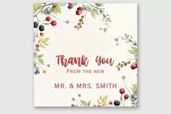Wildflowers Watercolor clipart Strawberries Flowers Berries Product Image 4
