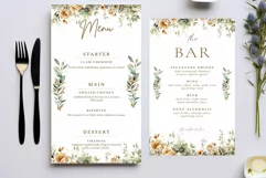 Watercolor Gold Teal Flowers Clipart Boho Flowers Png Product Image 3
