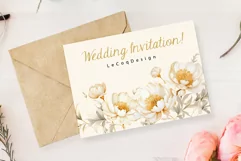 Beige Gold Peony clipart Watercolor Gold peonies flowers png Product Image 4