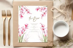Watercolor Pink Flowers Clipart Gladiolus flowers clipart Product Image 4