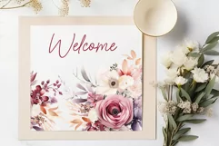 Dusty Pink Flowers Clipart Watercolor blush flowers clipart Product Image 4