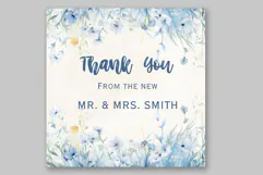 Blue Garden flowers Clipart Spring Flowers PNG Watercolor Product Image 4