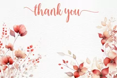 Red Wild Flowers Clipart Watercolor Floral Dusty Wild Flower Product Image 5