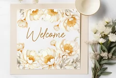 Beige Gold Peony clipart Watercolor Gold peonies flowers png Product Image 5