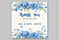 Light Blue flowers Clipart Blue Flowers Clipart Watercolor Product Image 5