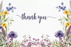 Watercolor Wild Pink Floral Clipart Natural Dry Pressed Png Product Image 5
