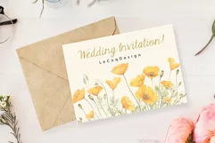 Wild Floral Clipart Orange Wild Flowers Watercolor flowers Product Image 5