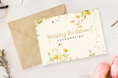 Wild Floral Clipart, Yellow Meadow flowers Floral Borders Product Image 5
