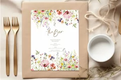 Wild Floral Clipart Dry Pressed Flowers Watercolor flowers Product Image 5