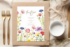 Watercolor Summer Flowers clipart Meadow Flowers Premade Product Image 5