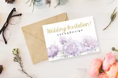 Purple Flowers Clipart Watercolor Purple Peonies Clipart Product Image 6