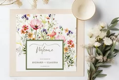 Wild Floral Clipart Dry Pressed Flowers Watercolor flowers Product Image 6