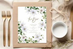 Watercolor Flowers Clipart Purple Flowers Clematis Branches Product Image 5