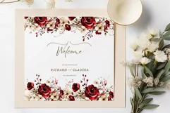 Red Wild Roses Clipart Watercolor Roses PNG Dusty Wild Roses Product Image 6