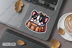 Baby Dog Peeking Out of a Backpack Sublimation Sticker Product Image 1