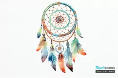 Native American Dreamcatcher Watercolor PNG Clipart Product Image 1