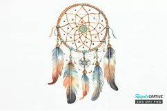 Native American Dreamcatcher Watercolor PNG Clipart Product Image 1