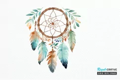 Native American Dreamcatcher Watercolor PNG Clipart Product Image 1