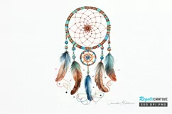 Native American Dreamcatcher Watercolor PNG Clipart Product Image 1