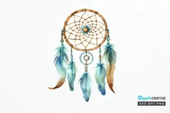 Native American Dreamcatcher Watercolor PNG Clipart Product Image 1