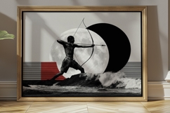 Native American Red and Black Spirit Wall Art  Set of 100