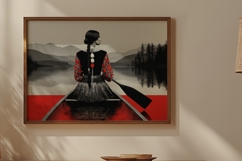 Native American Red and Black Spirit Wall Art  Set of 100