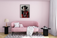Native American Red and Black Spirit Wall Art  Set of 100
