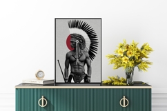 Native American Red and Black Spirit Wall Art  Set of 100