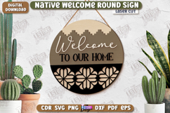Welcome Sign Laser Cut| Front Door Decor |3D Boho Wall Decor Product Image 1