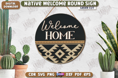 Welcome Sign Laser Cut| Front Door Decor |3D Boho Wall Decor Product Image 1