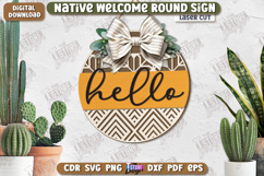 Welcome Sign Laser Cut| Front Door Decor |3D Boho Wall Decor Product Image 1