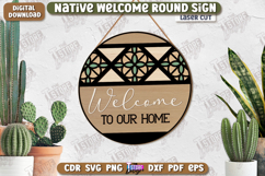 Welcome Sign Laser Cut| Front Door Decor |3D Boho Wall Decor Product Image 1