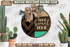 Welcome Sign Laser Cut| Front Door Decor |3D Boho Wall Decor Product Image 1