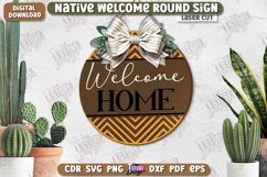 Welcome Sign Laser Cut| Front Door Decor |3D Boho Wall Decor Product Image 1