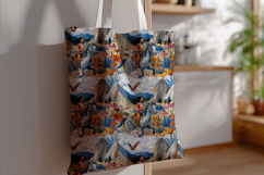 Native Woman Riding Horse Seamless Pattern with Mountains Product Image 7