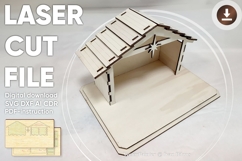 Nativity barn #2 - laser cutting file, Christmas scene Product Image 2