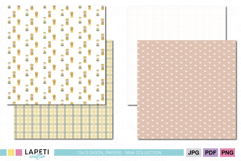 Christmas background patterns with stars, hearts and characters