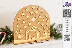 Nativity Christmas Countdown Laser Cut | Wooden Nativity Adv Product Image 1