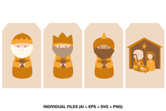 three wise men nativity clipart tags