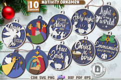 Nativity Ornaments Laser Cut Bundle|Christmas Round Tree Toy Product Image 1