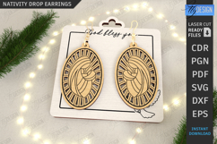 Nativity Drop Earrings Laser Cut Bundle|Pendant Earrings SVG Product Image 3