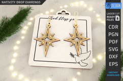 Nativity Drop Earrings Laser Cut Bundle|Pendant Earrings SVG Product Image 5