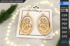 Nativity Drop Earrings Laser Cut Bundle|Pendant Earrings SVG Product Image 12