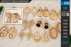 Nativity Drop Earrings Laser Cut Bundle|Pendant Earrings SVG Product Image 1