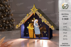Nativity Light Stands Bundle Lasercut. Nativity Lightbox SVG Product Image 3