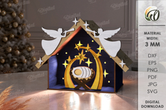 Nativity Light Stand Laser Cut. Nativity Lightbox SVG Product Image 1