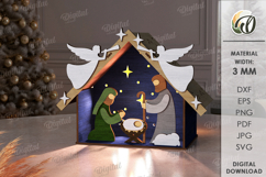 Nativity Light Stands Bundle Lasercut. Nativity Lightbox SVG Product Image 11